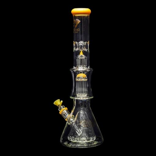 Diamond Glass Levels 17" Beaker Water Pipe - Topazine - 06