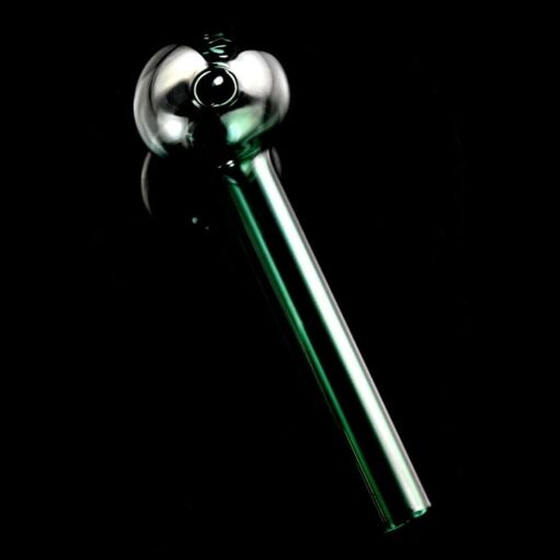 Thick Glass Straight Oil Burner Hand Pipe - Teal