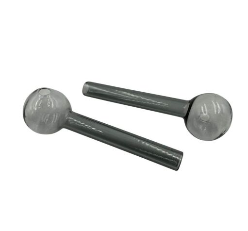 Thick Glass Straight Oil Burner Hand Pipe - Black