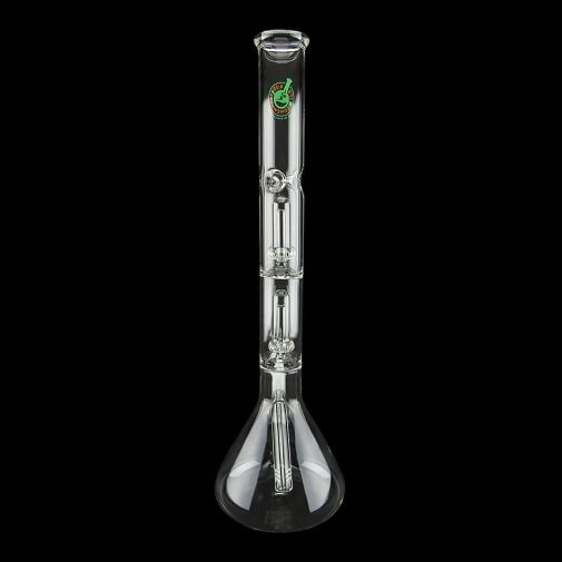 16" Double Showerhead Perc Beaker Water Pipe - 03