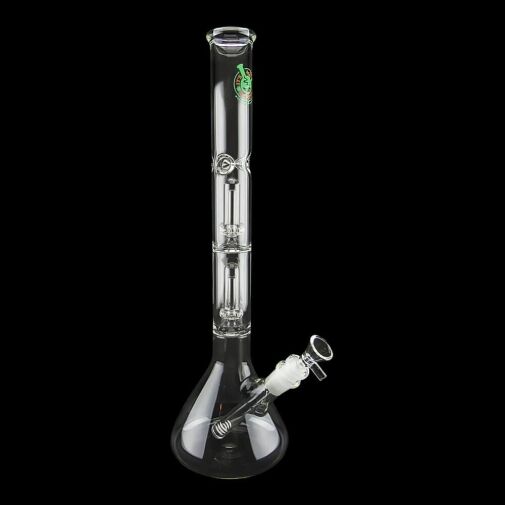 16" Double Showerhead Perc Beaker Water Pipe - 06
