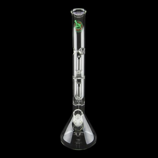 16" Double Showerhead Perc Beaker Water Pipe - 07