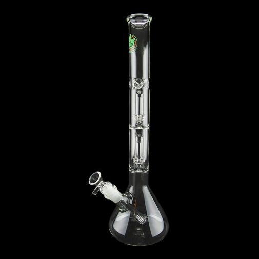 16" Double Showerhead Perc Beaker Water Pipe - 08