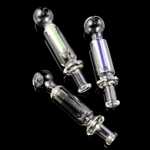 clear glass oil burner pipe with colored dome perc