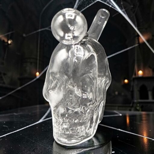 Double Skull Face Oil Burner Pipe Rig - 03