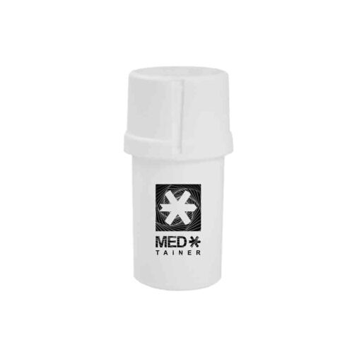 The Medtainer Storage w/ Grinder "Warped" White - 20 Dram / 2