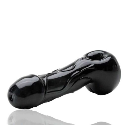 Empire Glassworks Large Black "Penis Pipe" Phallus Hand Pipe