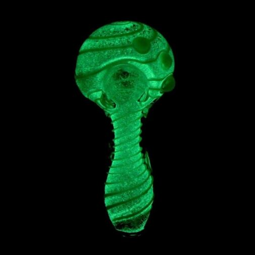 4:20 Generic Label 3.5" Glow-in-the-Dark Spiral Hand Pipe - Assorted Colors / 3