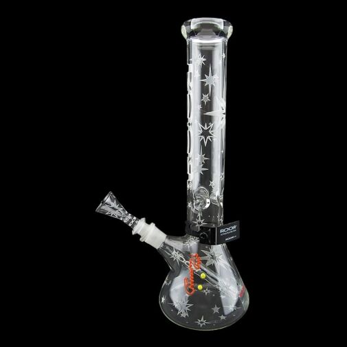 ROOR Custom Sandblasted 14" Beaker Water Pipe - Sparkle - 001