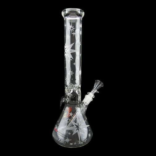 ROOR Custom Sandblasted 14" Beaker Water Pipe - Sparkle - 004