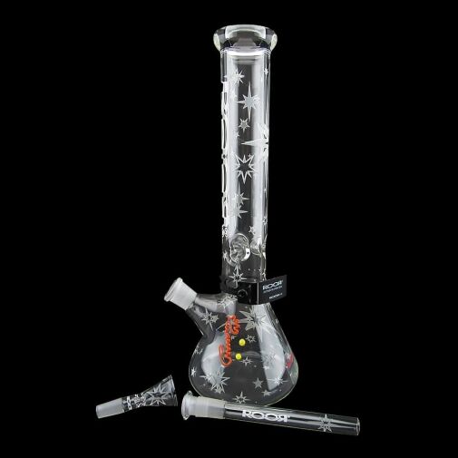 ROOR Custom Sandblasted 14" Beaker Water Pipe - Sparkle - 009