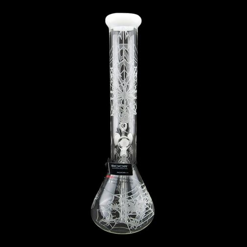 ROOR Custom Sandblasted 14" Beaker Water Pipe - Strain: White Widow - 003