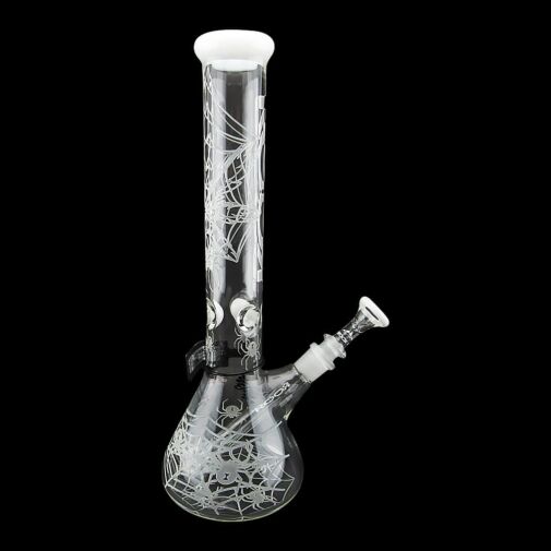 ROOR Custom Sandblasted 14" Beaker Water Pipe - Strain: White Widow - 005