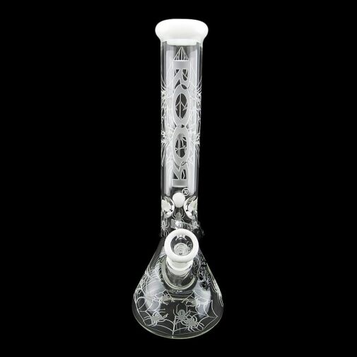 ROOR Custom Sandblasted 14" Beaker Water Pipe - Strain: White Widow - 007