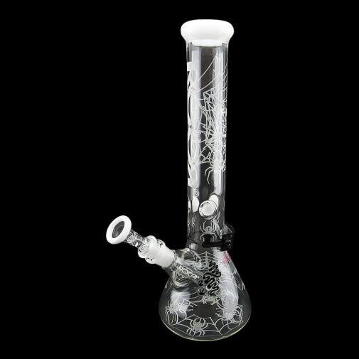 ROOR Custom Sandblasted 14" Beaker Water Pipe - Strain: White Widow - 008
