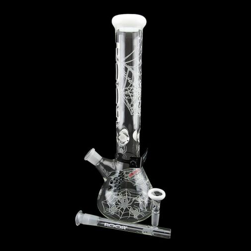 ROOR Custom Sandblasted 14" Beaker Water Pipe - Strain: White Widow - 009
