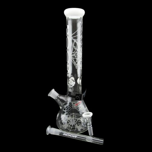 ROOR Custom Sandblasted 14" Beaker Water Pipe - Strain: White Widow - 010