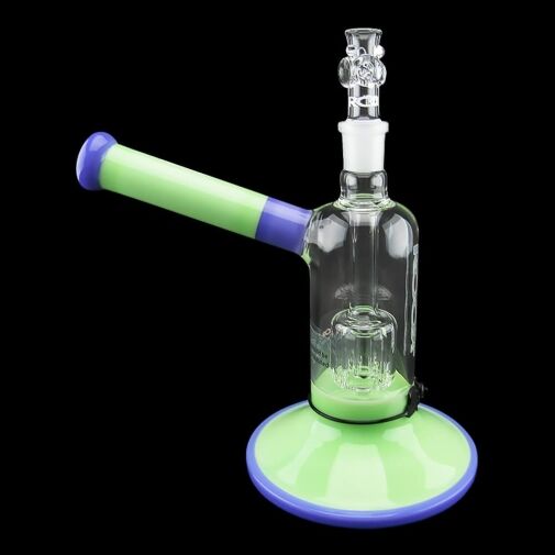 ROOR Tech 8" Fixed Stemless Barrel Bubbler - Purple & Mint - 001