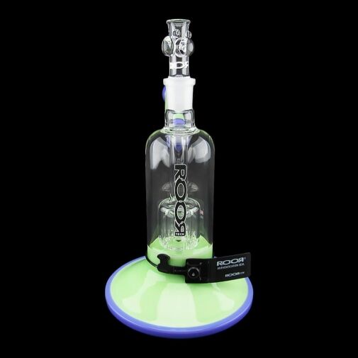 ROOR Tech 8" Fixed Stemless Barrel Bubbler - Purple & Mint - 003