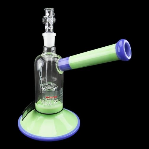 ROOR Tech 8" Fixed Stemless Barrel Bubbler - Purple & Mint - 006