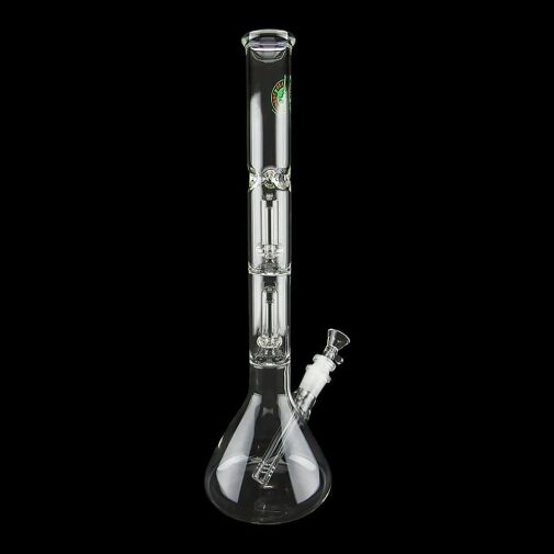 16" Double Showerhead Perc Beaker Water Pipe - 04