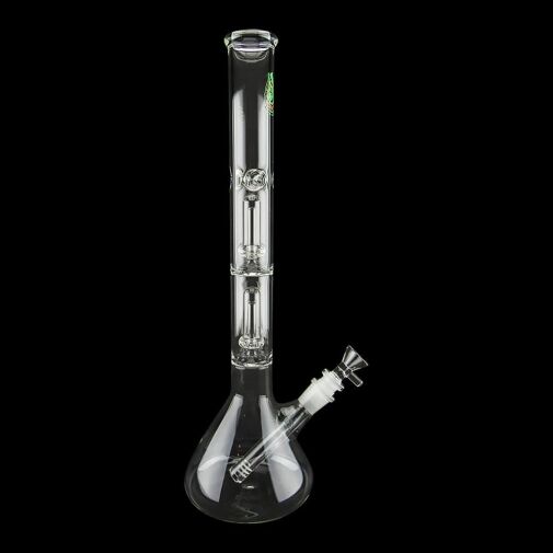 16" Double Showerhead Perc Beaker Water Pipe - 05