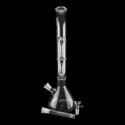 16" Double Showerhead Perc Beaker Water Pipe - 09