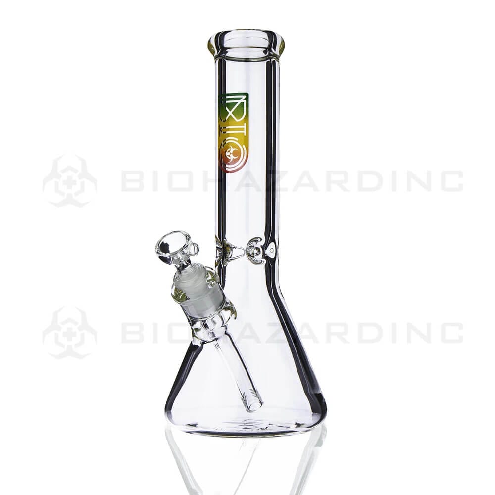 Bio Hazard 12" Beaker Water Pipe - Rasta - 02