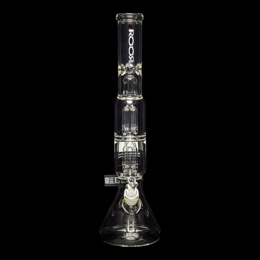 ROOR Tech 17" Double 4-Arm Tree Perc Beaker Water Pipe - 07