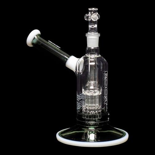 ROOR Tech Fixed 8" 10-Arm Tree Bubbler - Smoking Gray & White - 02