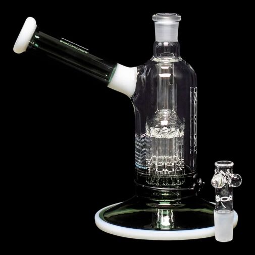 ROOR Tech Fixed 8" 10-Arm Tree Bubbler - Smoking Gray & White - 09