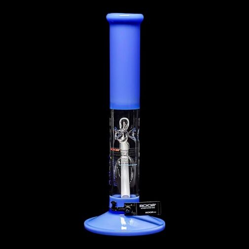 ROOR Classic 14" Color Straight Tube Bong - Milky Blue - 03