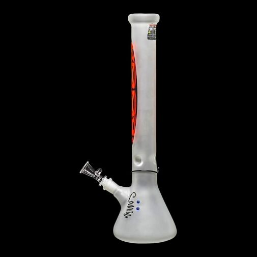 Roor Custom 18" Frosted Beaker Red Logo 01