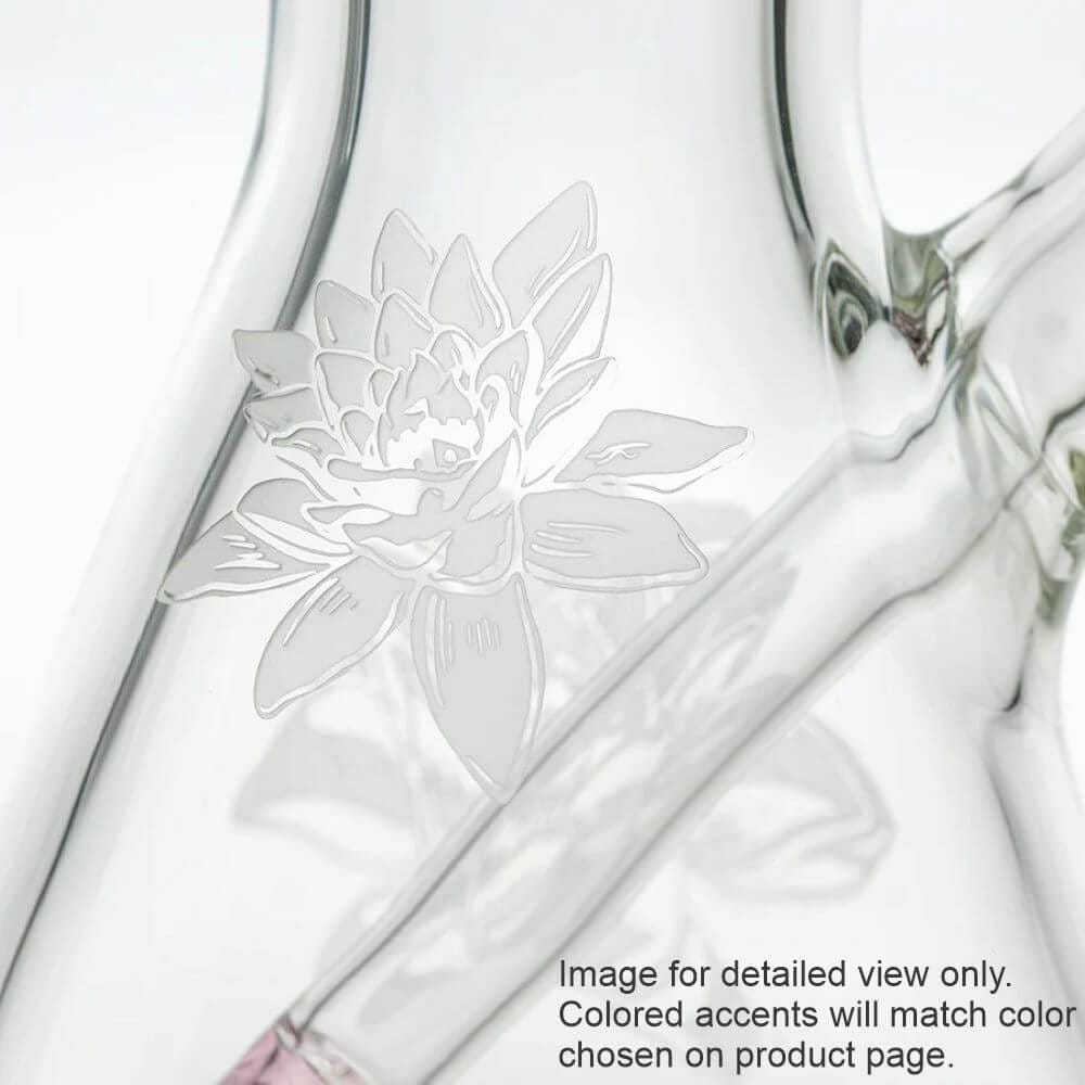 Empire Glassworks 12" Frosty Floral Beaker - Beaker Base Artwork Close-Up