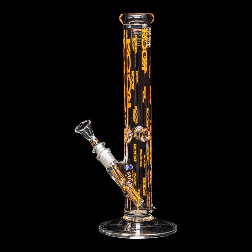 ROOR Custom 14" Straight Tube Water Pipe Logo'd Out "Orange" - 02