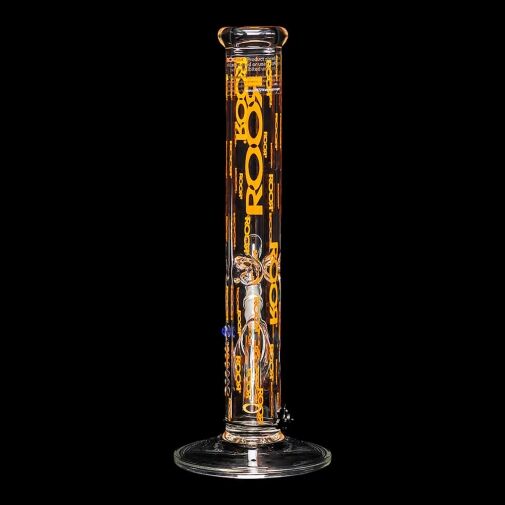 ROOR Custom 14" Straight Tube Water Pipe Logo'd Out "Orange" - 03