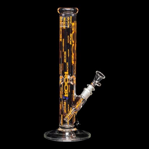 ROOR Custom 14" Straight Tube Water Pipe Logo'd Out "Orange" - 04