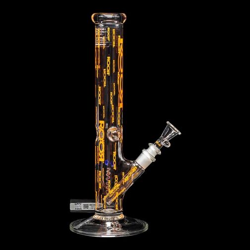 ROOR Custom 14" Straight Tube Water Pipe Logo'd Out "Orange" - 05