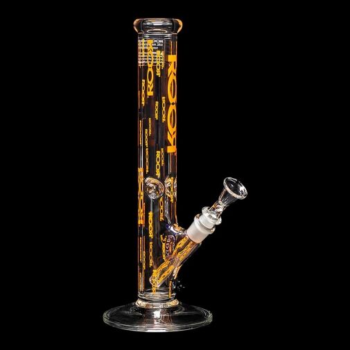 ROOR Custom 14" Straight Tube Water Pipe Logo'd Out "Orange" - 06