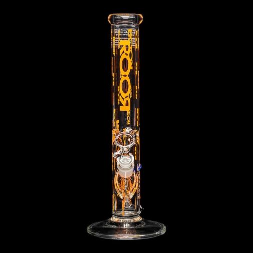 ROOR Custom 14" Straight Tube Water Pipe Logo'd Out "Orange" - 07