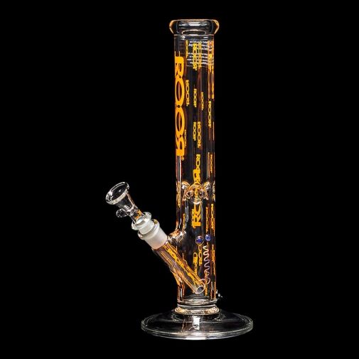 ROOR Custom 14" Straight Tube Water Pipe Logo'd Out "Orange" - 08