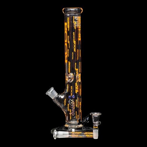 ROOR Custom 14" Straight Tube Water Pipe Logo'd Out "Orange" - 09