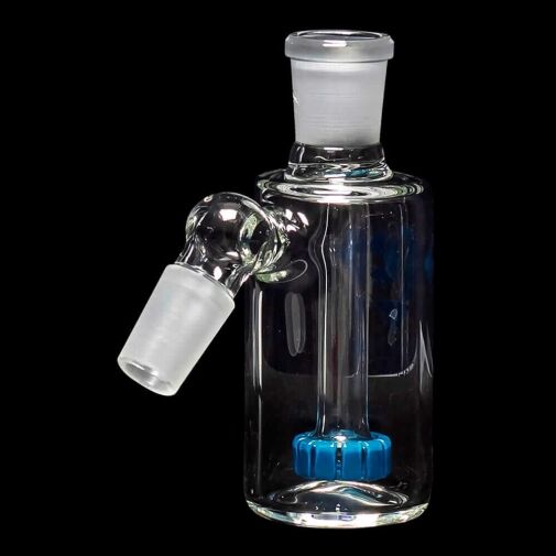 Diamond Glass Ash Catcher 45° 19mm/19mm w/ Showerhead Perc - Teal - 03