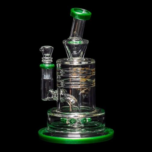 Diamond Glass Cyclon 2 Water Pipe - Green - 05