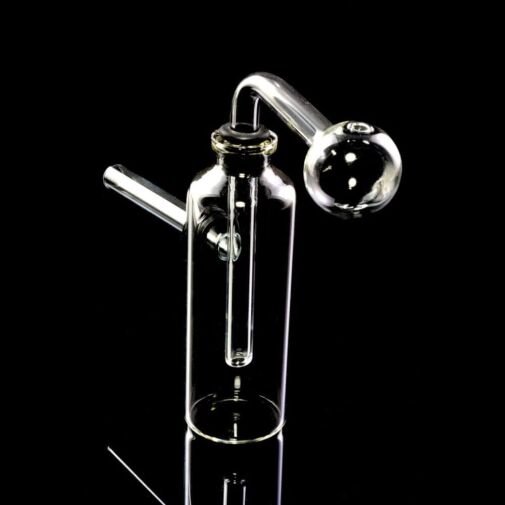 Small Clear Glass Bottle Oil Burner Bubbler Rig - Made In USA - 02