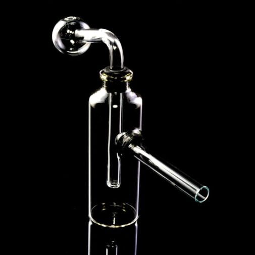 Small Clear Glass Bottle Oil Burner Bubbler Rig - Made In USA - 03