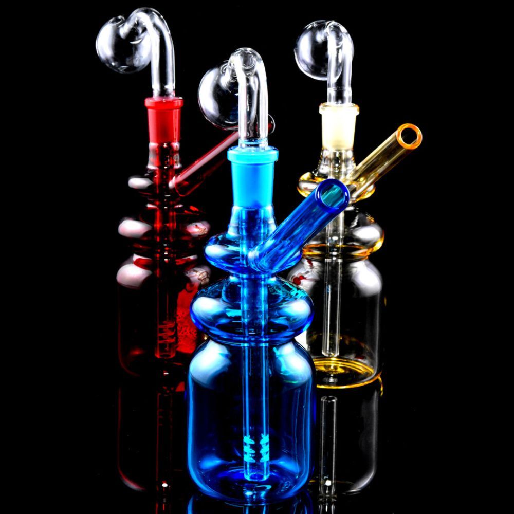 Colorful Glass Bottle Oil Burner Rig