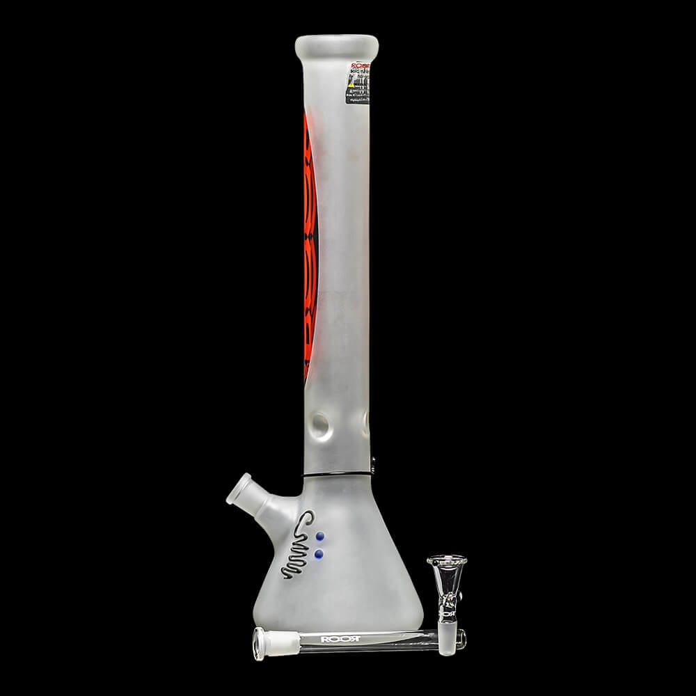 Roor Custom 18" Frosted Beaker Red Logo 09