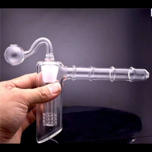 Glass Oil Burner Hammer Bubbler With 6 Arm Tree Perc - 02