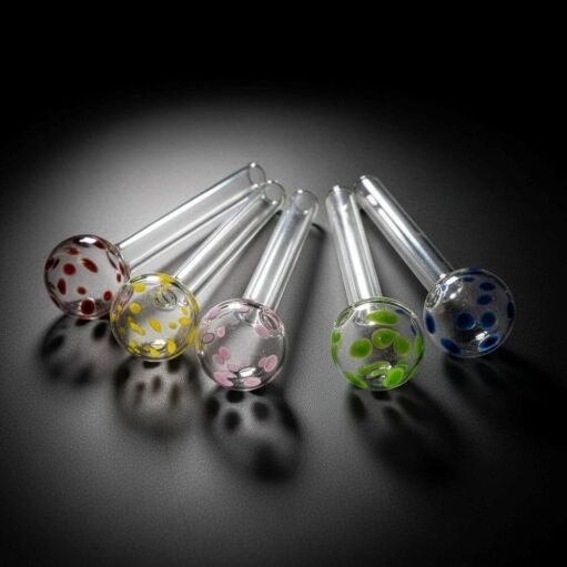 4″ Polka Dot Heavy Glass Oil Burner Pipe - 02